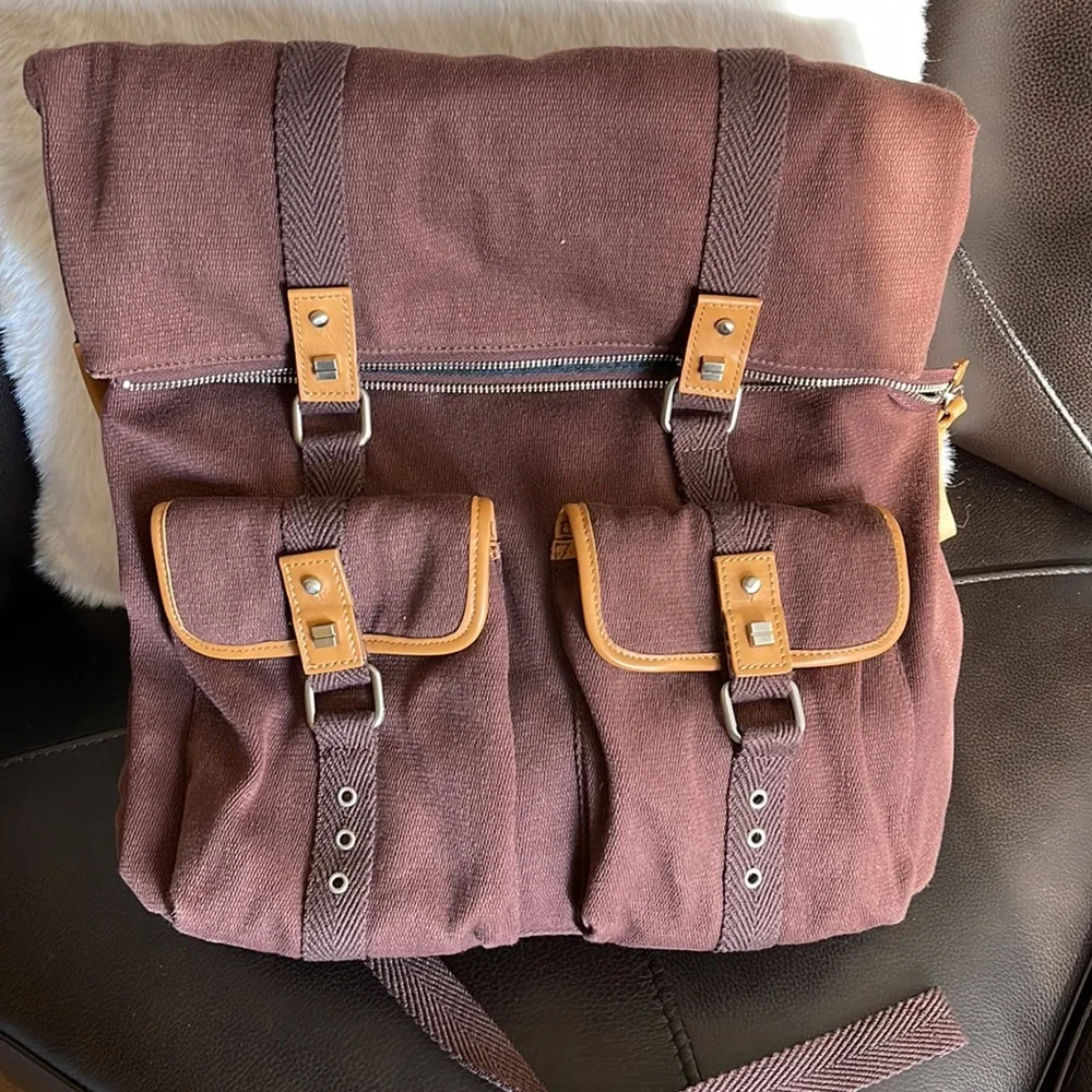 BODHI backpack canvas and leather trim - Picture 1 of 4